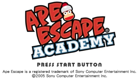 Ape Academy title screen for PSP
